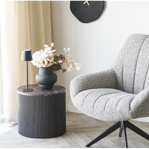 Melna stikla vāze (augstums 20 cm) Vera – House Nordic-image-2