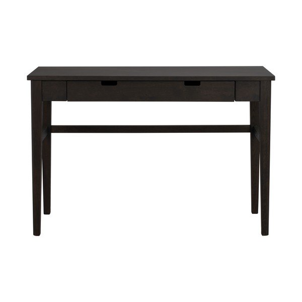 Tumša dabīga toņa konsoles galds ar ozolkoka imitācijas galda virsmu 40x110 cm Garrison – Rowico-image-2