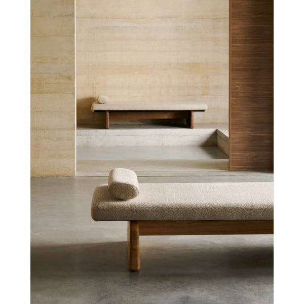 Bēšs/dabīga toņa zvilnis no šenila auduma (ar maināmu stūri) Topaz – Kave Home-image-3