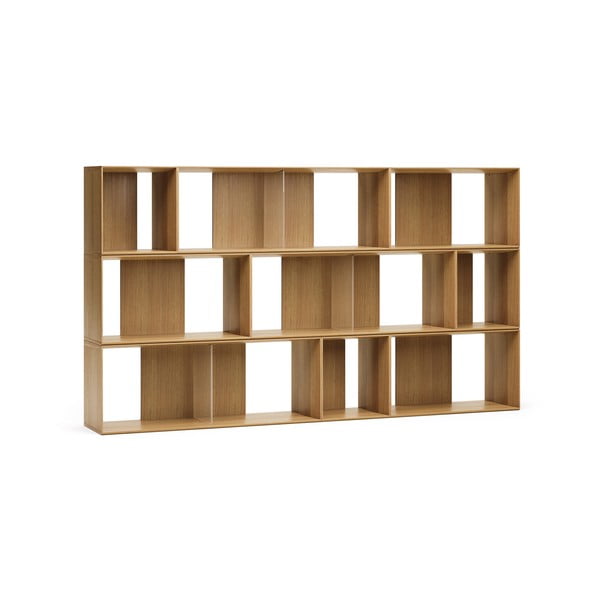 Dabīga toņa modulārā plauktu sistēma ar ozolkoka imitāciju (9 gab.) 202x114 cm Litto – Kave Home-image-2