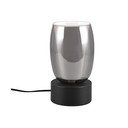 Melna/sudraba krāsas galda lampa ar stikla abažūru (augstums 24 cm) Barret – Trio Select