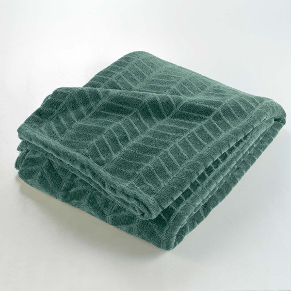 Zaļš gultas pārklājs no mikroflaneļa 180x220 cm Arya – douceur d'intérieur-image-2