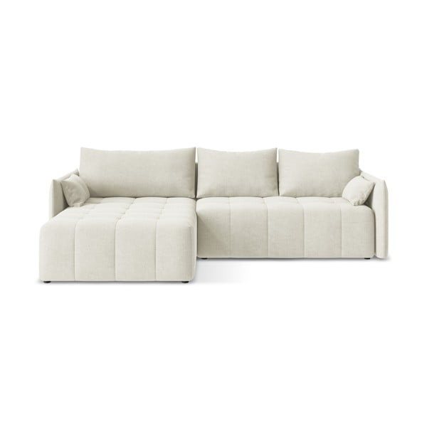 Bēšs salokāms/ar uzglabāšanas vietu stūra dīvāns (ar kreiso stūri/ar zvilni) Moku – Makamii