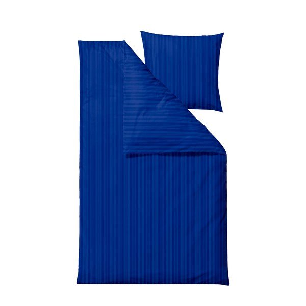 Tumši zila vienguļamā damasta gultas veļa 140x220 cm Noble – Södahl