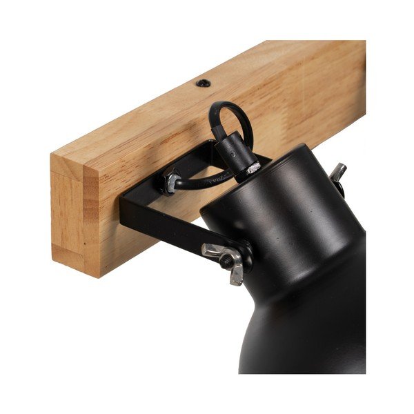 Melna/dabīga toņa sienas lampa – Ixia-image-1