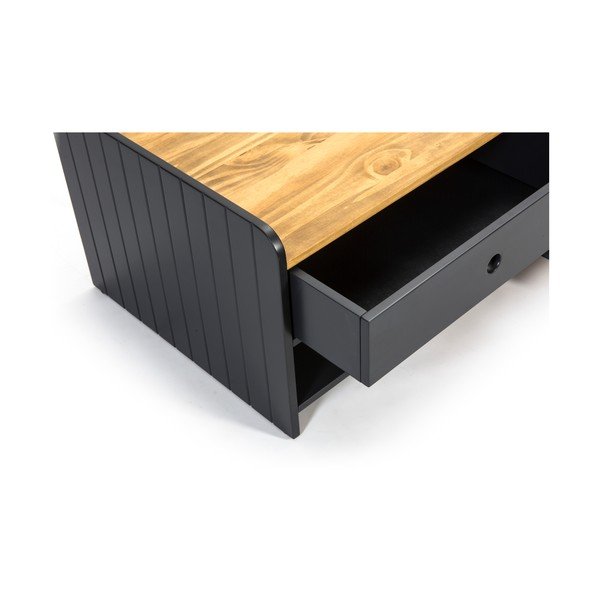 Pelēks žurnālgaldiņš ar priedes koka virsmu Marckeric Monte-image-3