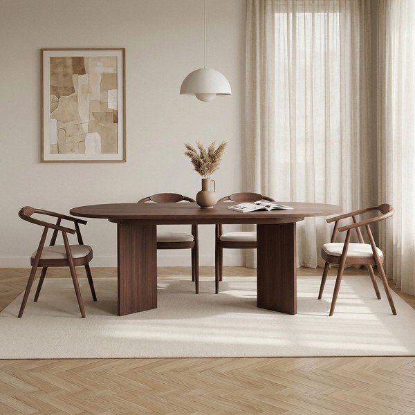 Izvelkams ēdamgalds ar papildu galda virsmu ar riekstkoka imitāciju 90x160 cm Sorell – Kalune Design-image-3