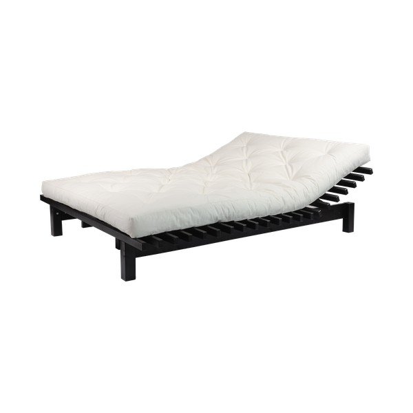Divguļamā gulta no priedes koka ar matraci Karup Design Blues Double Latex Black Natural, 160 x 200 cm-image-1