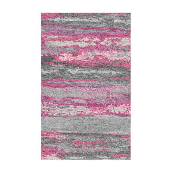 Vintage pelēks un rozā paklājs, 110 x 160 cm