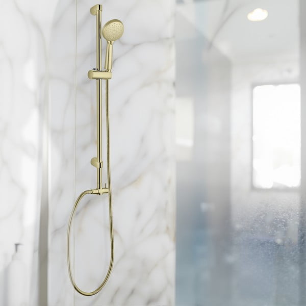 Matētas zelta krāsas nerūsējošā tērauda dušas šļūtene 150 cm Brass – Wenko-image-1