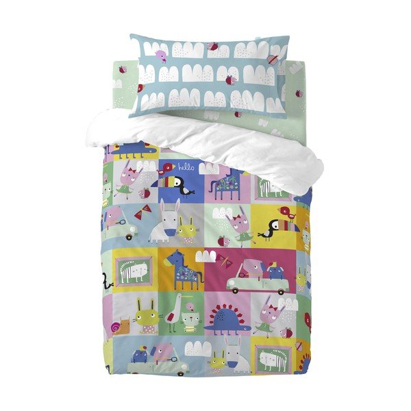 Bērnu kokvilnas palags Moshi Moshi Patchwork Animal, 60 x 120 cm-image-2
