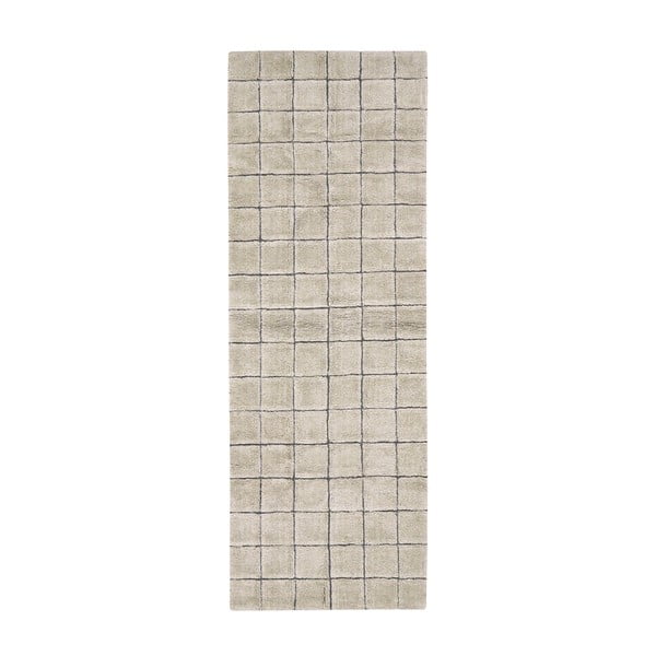 Bēšs ar rokām darināts vilnas celiņa paklājs 80x230 cm Mosaic Sandstone – Lorena Canals