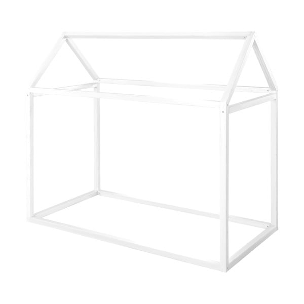 Balta bērnu gulta mājas formā 70x140 cm Montessori – Roba