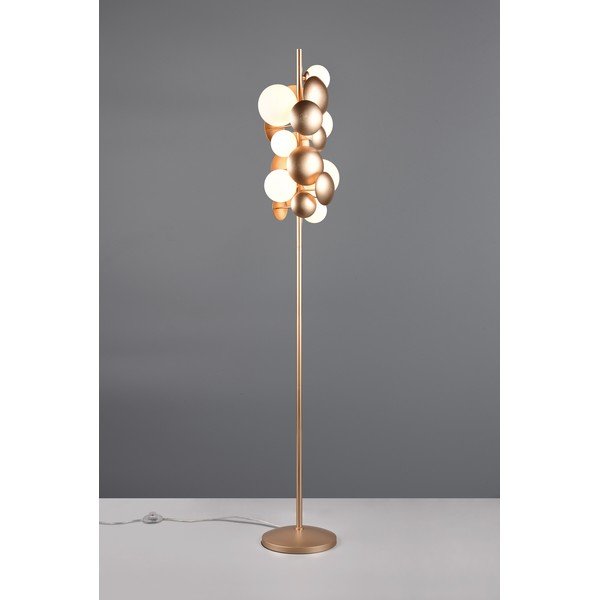 Balta/zelta krāsas stāvlampa ar stikla abažūru (augstums 155 cm) Bubble – Trio Select-image-2