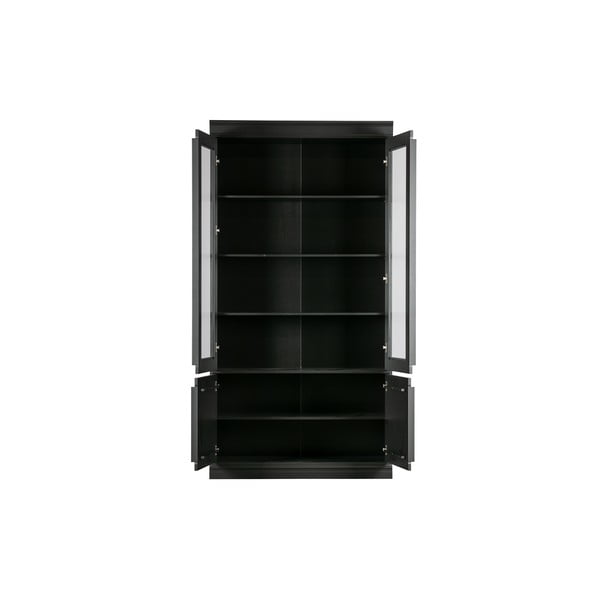 Melna priedes masīvkoka vitrīna 110x215x44 cm Organize – WOOOD-image-4