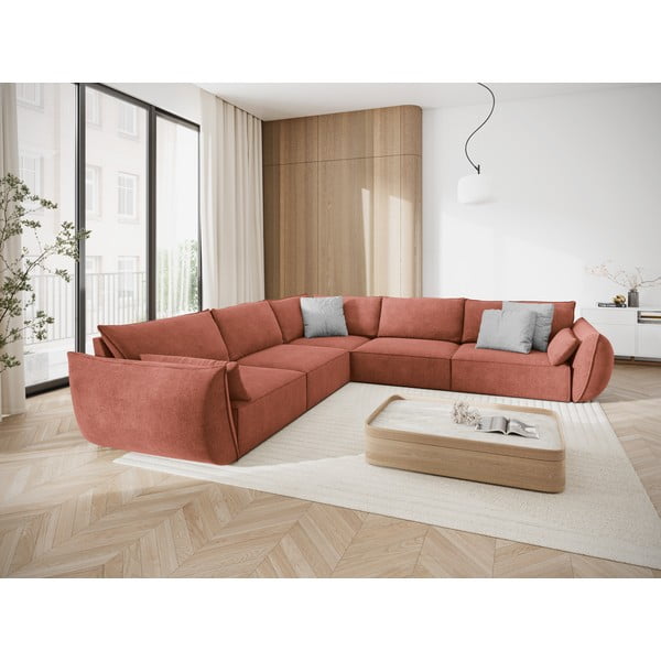 Sarkans stūra dīvāns (maināms stūris) Vanda – Mazzini Sofas-image-1