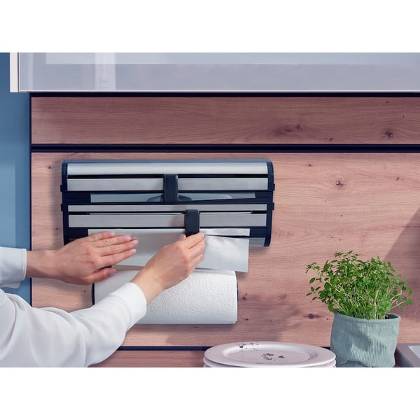 Sudraba krāsas metāla sienas folijas un papīra dvieļu turētājs Parat Royal – LEIFHEIT-image-2