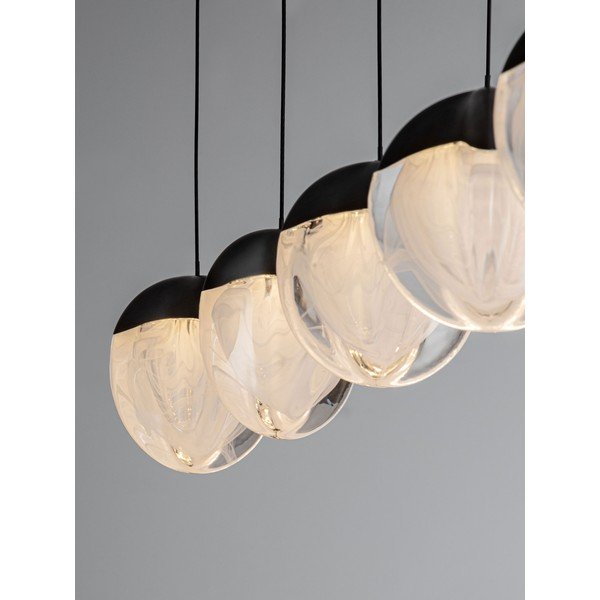 Matēti melna alumīnija LED piekaramā lampa ar regulējamu spilgtumu ar stikla abažūru Alicia – Nova Luce-image-3
