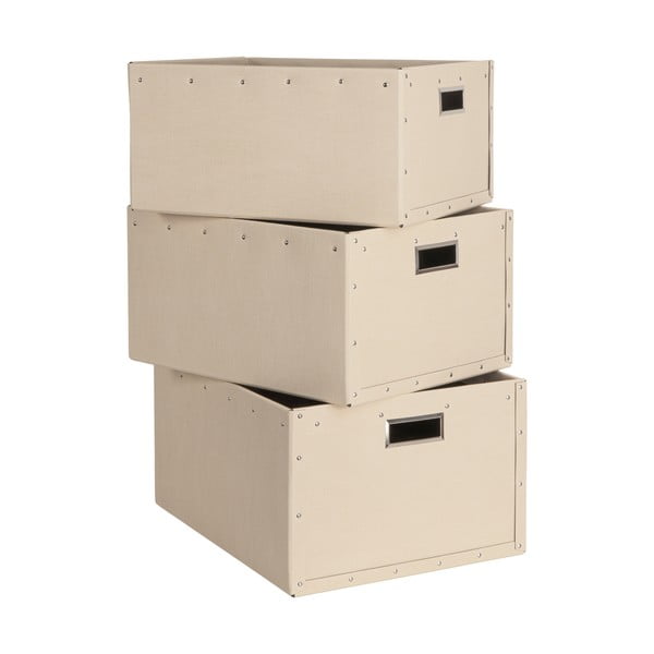 Bēšas kartona uzglabāšanas kastes (3 gab.) Ture – Bigso Box of Sweden