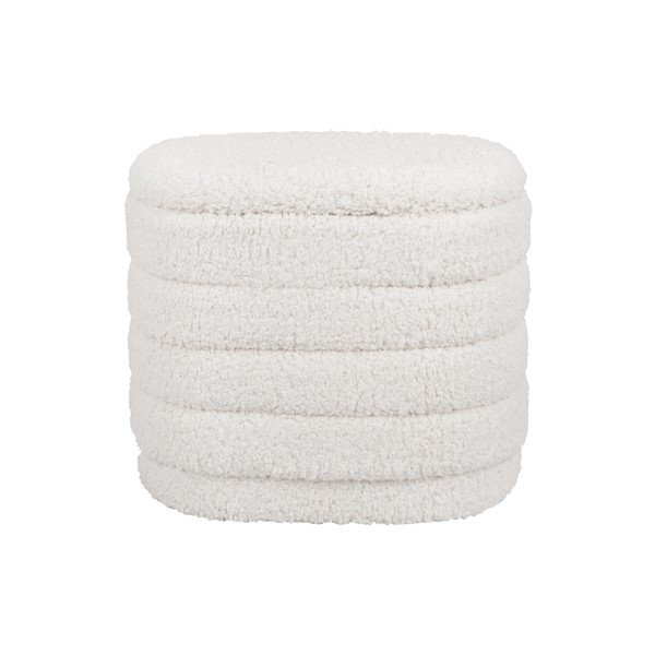 Balts ovāls pufs ar uzglabāšanas vietu Leitmotiv Cuddly-image-2