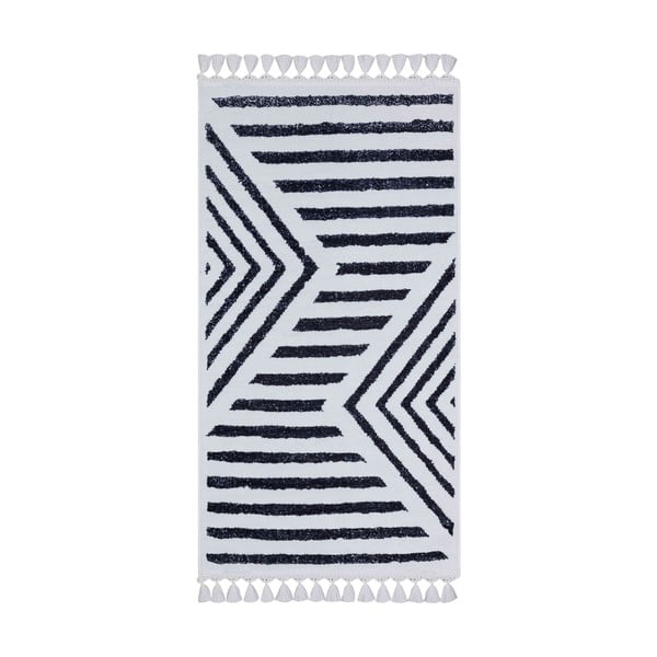 Balts/zils mazgājams paklājs 200x100 cm – Vitaus