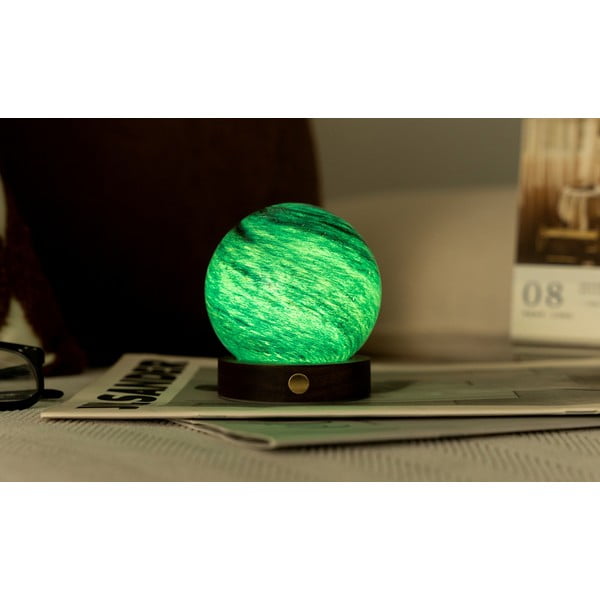 Tumši brūns/tumša dabīga toņa gaismas dekors ar USB ø 8 cm Stellar Ocean – Gingko-image-4