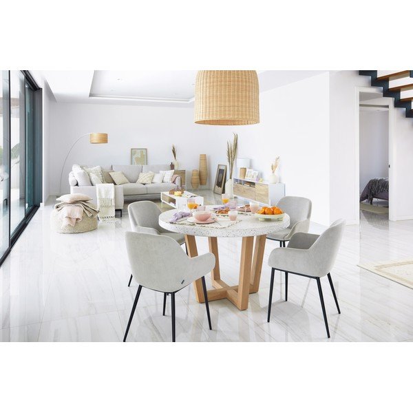 Balts dārza galds ar akmens virsmu Kave Home Shanelle, ø 120 cm-image-4