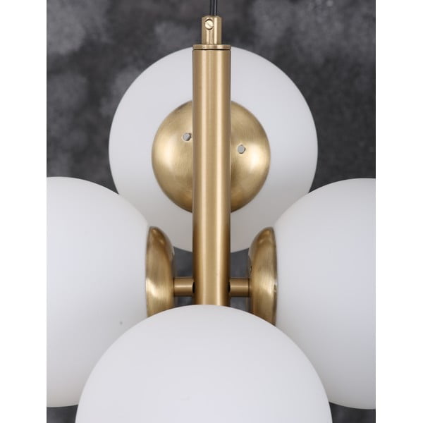 Balta/zelta krāsas piekaramā lampa ar stikla abažūru ø 15 cm Forte – Squid Lighting-image-3