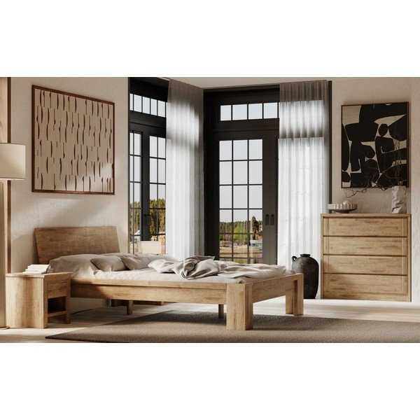 Brūna ozola masīvkoka zema kumode 105x96 cm Timo – Olivia Living-image-4