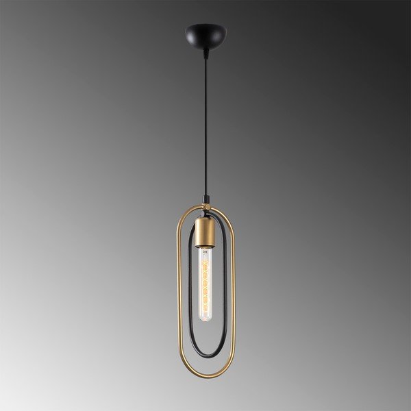 Melna/zelta krāsas piekaramā lampa Cerco – Opviq lights-image-3
