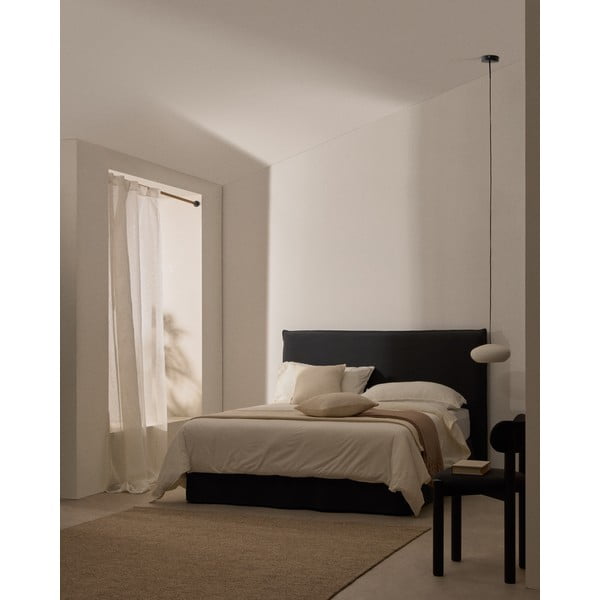 Antracīta pelēka polsterēta divvietīga gulta 180x200 cm Jaira – Kave Home-image-2