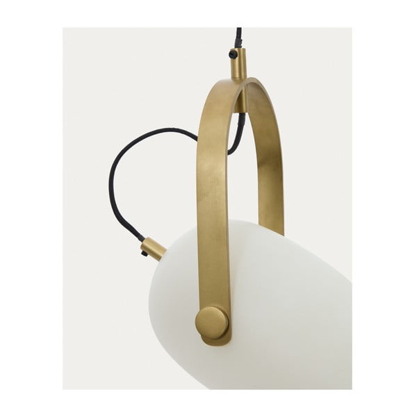 Balta piekaramā lampa ar stikla abažūru ø 14 cm Reisy – Kave Home-image-3