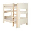 Bēša divstāvu bērnu gulta bez režģa 90x200 cm Double – Roba