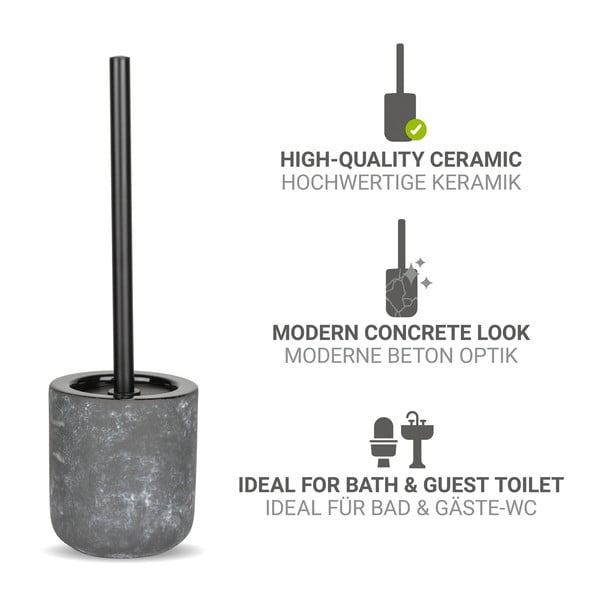 Pelēka keramikas tualetes birste Sacile – Wenko-image-2