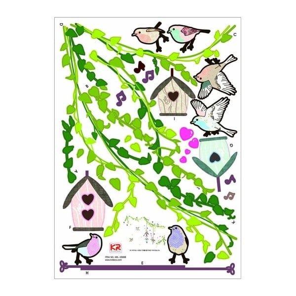 Sienas uzlīmju komplekts Ambiance Birds cages in the Forest-image-2