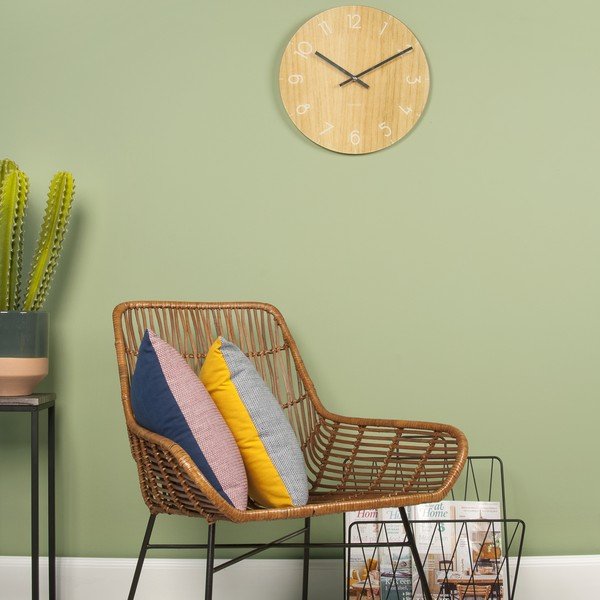 Gaiši brūns Present Time Stikla koka pulkstenis, ⌀ 40 cm-image-2