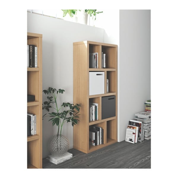 Dabīga toņa grāmatplaukts ar ozolkoka imitāciju 70x159 cm Berlin – TemaHome-image-4