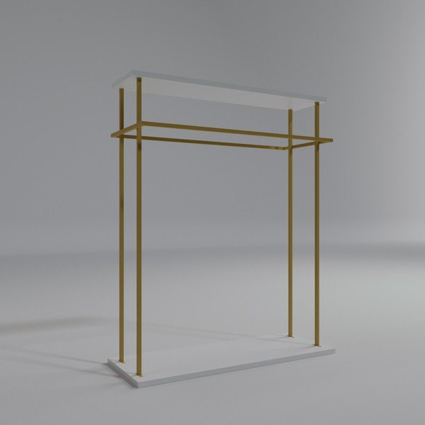 Balts drēbju pakaramais statīvs Wuppertal – Kalune Design-image-3