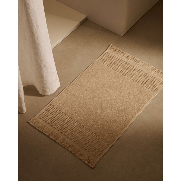 Brūns vannas istabas paklājs 50x70 cm Yeni – Kave Home-image-1