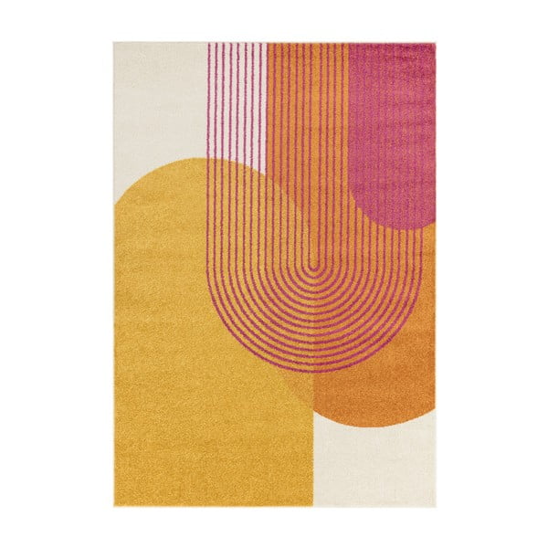 Dzeltens/oranžs paklājs 160x230 cm Muse Orange Retro – Asiatic Carpets