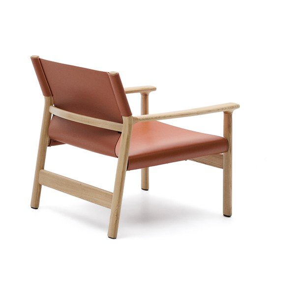 Konjakbrūns ādas atpūtas krēsls Jan – Kave Home-image-4