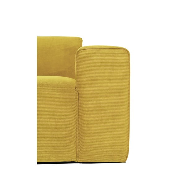 Dzeltens velveta U veida stūra moduļu dīvāns Scandic Sting, kreisais stūris-image-4