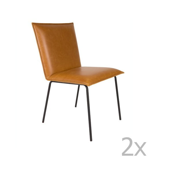 2 krēslu komplekts Brown White Label Floke