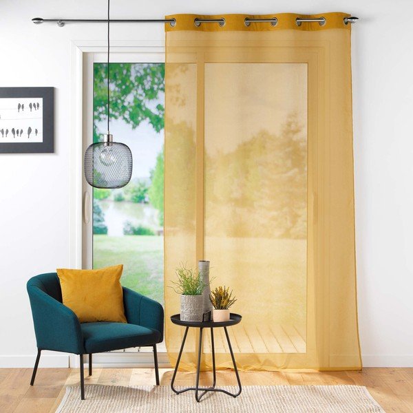 Dzeltens dienas aizkars 140x240 cm Casual – douceur d'intérieur-image-2