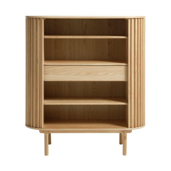 Dabīga toņa skapītis ar ozolkoka imitāciju 110x125 cm Carno – Unique Furniture-image-3