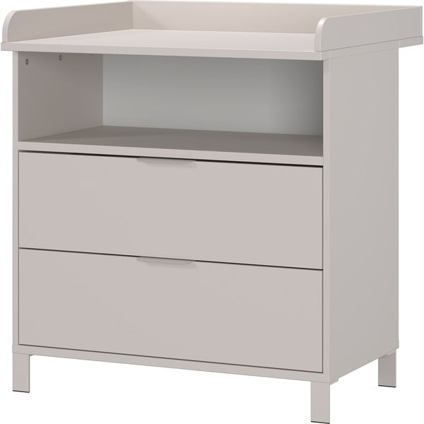 Krēmkrāsas bērnu kumode ar pārtinamo galdiņu 89x102x77 cm Alkmaar – Germania-image-2