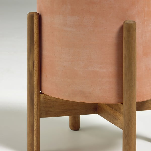 Terakotas puķu pods uz koka pamatnes Kave Home Dalva, ⌀ 30 cm-image-3