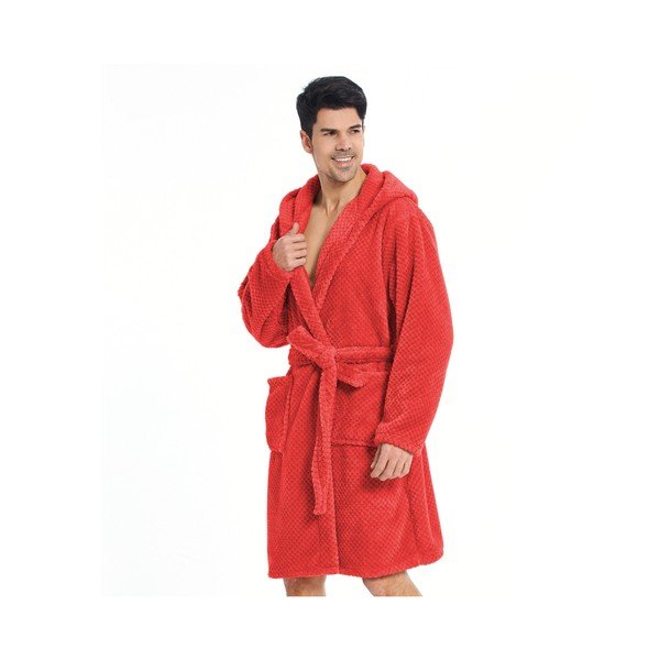 Sarkans vienvietīgs mikrošķiedras halāts DecoKing Sleepyhead, izmērs S-image-1