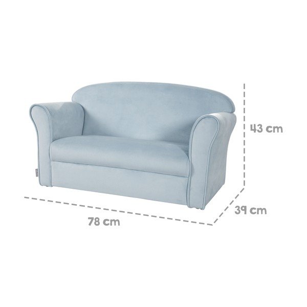 Gaiši zils samta bērnu dīvāns 78 cm Lil Sofa – Roba-image-4