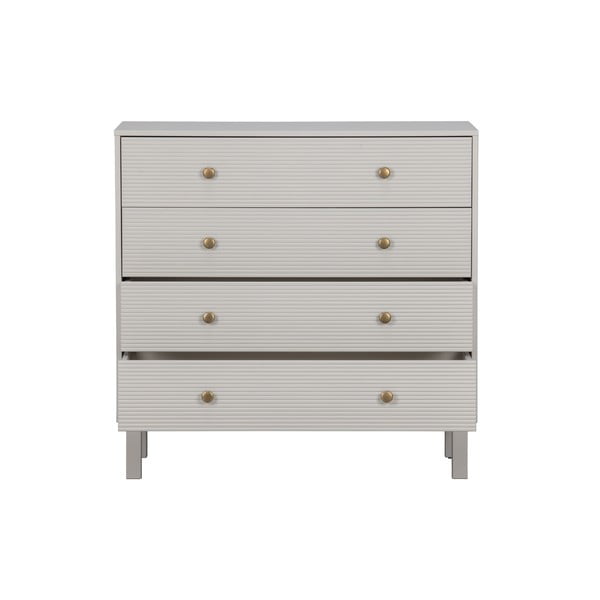 Gaiši pelēka priedes masīvkoka zema kumode 94x91 cm Madu – WOOOD-image-3